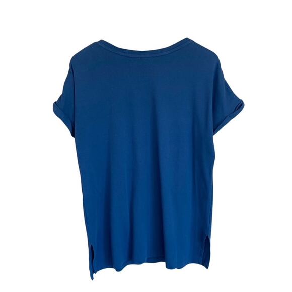 Chico's Blue Pima Cotton T-Shirt - Size 2 / Large - Picture 3 of 4